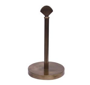 Cast Iron Sea Shell Extra Toilet Paper Stand 16" (Finish: Antique Brass)