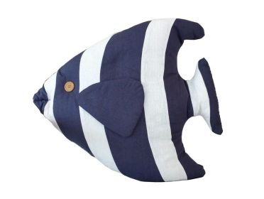 Tropical Fish Pillow 18"" (Color: Blue)