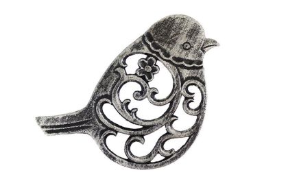 Cast Iron Bird Trivet 8" (Finish: Rustic Silver)