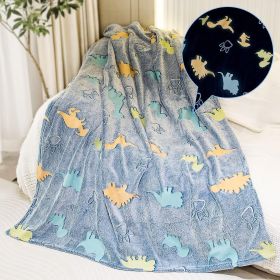 Glow In The Dark Throw Blanket, Blanket For Girls, Luminous Kids Blanket, Soft Blankets For 3,4,5,6,7,8,9,10 Year Old Girl Birthday Christmas Thanksgi (Option: Blue)