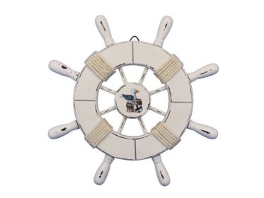 Decorative Ship Wheel with Seagull (style: 9" All White)