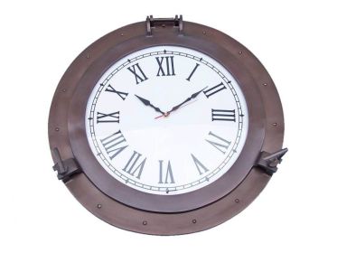 Deluxe Class Decorative Ship's Porthole Clock (style: 24" Bronzed)