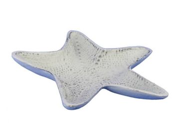 Cast Iron Starfish Decorative Bowl 8" (Finish: Whitewashed)