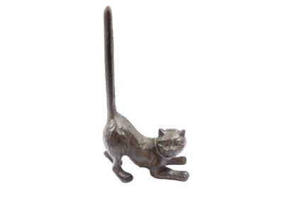 Cast Iron Cat Extra Toilet Paper Stand 10" (Finish: Cast Iron)