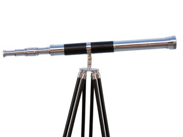 Admirals Floor Standing Telescope 60" (Finish: Chrome/Leather)