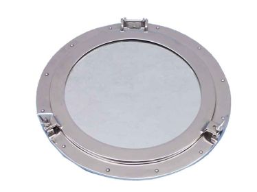 Decorative Ship Porthole Mirror 24" (Finish: Chrome)