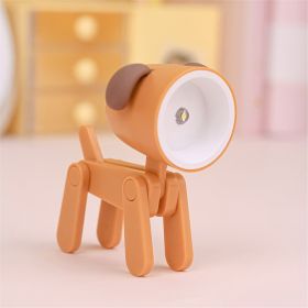 Cute Kawaii Poseable Animal Mini LED Table Desk Lamp Night Light Toy - Battery Operated (Color: Orange, Items: Dog)