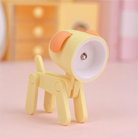 Cute Kawaii Poseable Animal Mini LED Table Desk Lamp Night Light Toy - Battery Operated (Color: Yellow, Items: Dog)