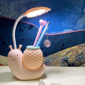 Cute Snail Desk Lamp,Childrens Led Night Light (Color: Pink)