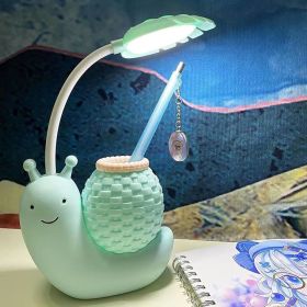 Cute Snail Desk Lamp,Childrens Led Night Light (Color: Green)