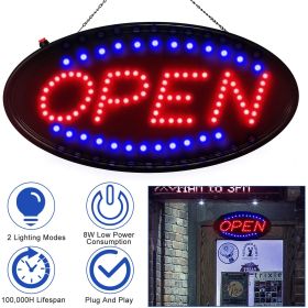 Ultra Bright LED Neon Open Sign Flash/Normal Lighting Store Business Sign Animated Motion (Color: Black)