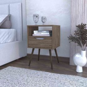 Nightstand Fugaz, Open Shelf, Single Drawer (Color: Brown)