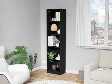 Sutton 5 Shelves Bookcase with Modern Storage Shelves (size: Slim)