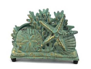 Cast Iron Seashell Napkin Holder 7" (Finish: Antique Bronze)