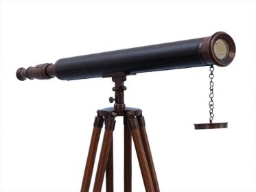 Floor Standing Harbor Master Telescope (style: 60" Antique Copper/Leather)