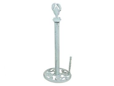 Cast Iron Lobster Paper Towel Holder 16" (Finish: Whitewashed)