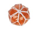 Tabletop LED Lighted Japanese Glass Ball Fishing Float with White Netting Decoration