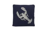 Navy Blue and White Pillow 16"