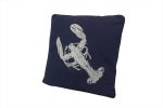 Navy Blue and White Pillow 16"