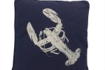 Navy Blue and White Pillow 16"