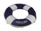 Blue Decorative Life Ring Pillow 14"