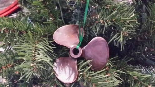 RMS Titanic Propeller Christmas Tree Ornament 4" (Finish: Antique Copper)