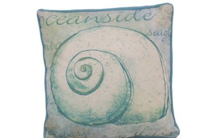 Blue and White Nautical Decorative Throw Pillow 10" (Option: Nautilus)