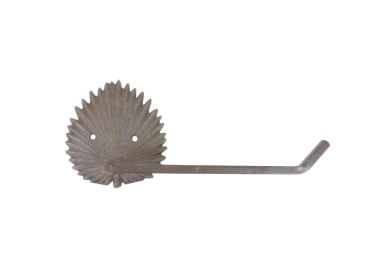 Cast Iron Decorative Palm Frond Metal Bathroom Toilet Paper Holder 10.5" (Finish: Cast Iron)