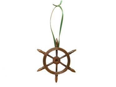 Metal Decorative Ship Wheel Christmas Tree Ornament (Finish: Copper)