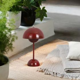 Modern Minimalist Nordic Danish Flower Bud LED Table Lamp Night Light - USB Rechargeable, Portable (Color: Red)