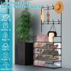 5-Tier Dustproof Entryway Hall Tree Coat Rack Shoe Rack With 8 Removable Hooks Freestanding Shoe Storage Shelf Hat Clothes Organizer For Front Door Be