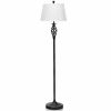 2 Table Lamps 1 Floor Lamp Set with Fabric Shades