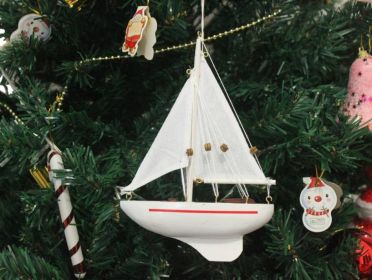 Wooden Sailboat Model Christmas Tree Ornament (style: Intrepid)