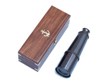 Deluxe Class Admiral's Spyglass Telescope 27" with Rosewood Box (Finish: Oil Rubbed Bronze)