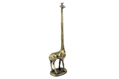 Cast Iron Giraffe Extra Toilet Paper Stand 19" (Finish: Rustic Gold)