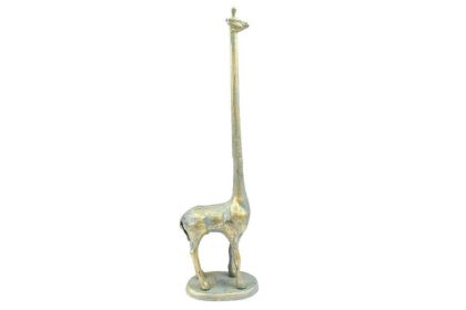 Cast Iron Giraffe Extra Toilet Paper Stand 19" (Finish: Seaworn Bronze)