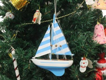 Wooden Sailboat Model Christmas Tree Ornament (style: Anchors Aweigh)