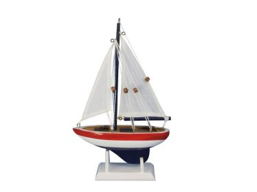 Wooden Model Sailboat Decoration (style: 9" USA Sailer)