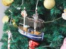 Wooden Fisher King Model Fishing Boat Christmas Tree Ornament