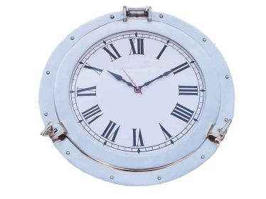 Deluxe Class Decorative Ship's Porthole Clock (style: 24" Chrome)