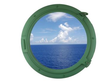 Decorative Ship Porthole Window 24" (Finish: Seafoam Green)