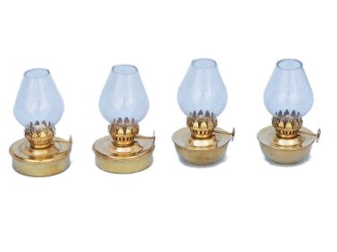 Table Oil Lamp 5" - Set of 4 (Finish: Brass)