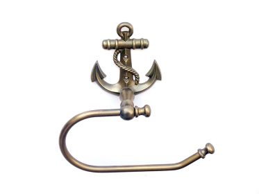 Anchor Toilet Paper Holder 10" (Finish: Antique Brass)