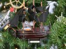 Wooden Model Pirate Ship Christmas Tree Ornament