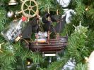 Wooden Model Pirate Ship Christmas Tree Ornament