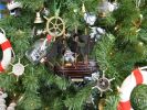 Wooden Model Pirate Ship Christmas Tree Ornament