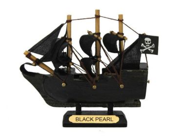 Wooden Model Pirate Ship Christmas Tree Ornament (Model: 4" Black Pearl)