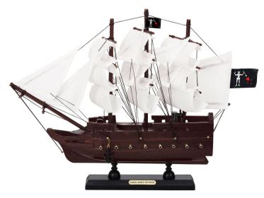 Wooden Blackbeard's Queen Anne's Revenge Model Pirate Ship (style: 12" White Sails)