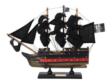 Wooden Blackbeard's Queen Anne's Revenge Model Pirate Ship (style: 12" Limited / Black Sails)