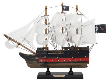 Wooden Blackbeard's Queen Anne's Revenge Model Pirate Ship (style: 12" Limited / White Sails)